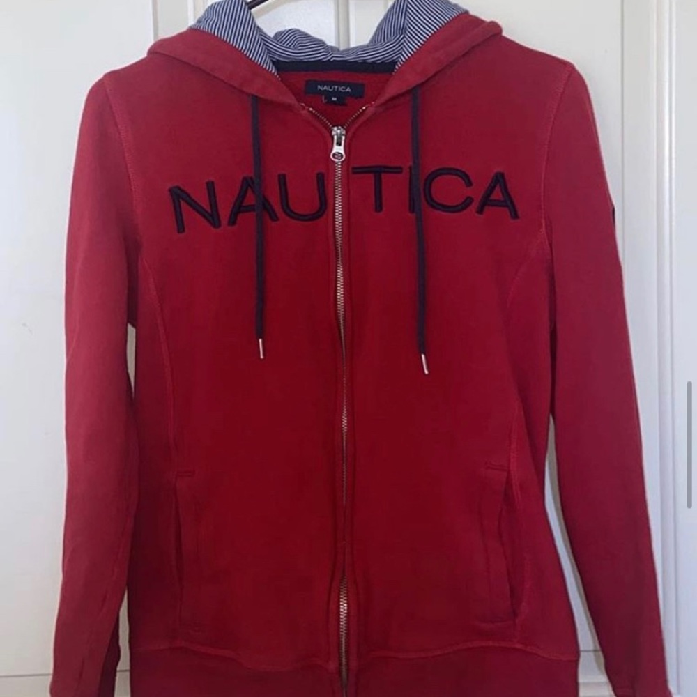 Red nautica zip up